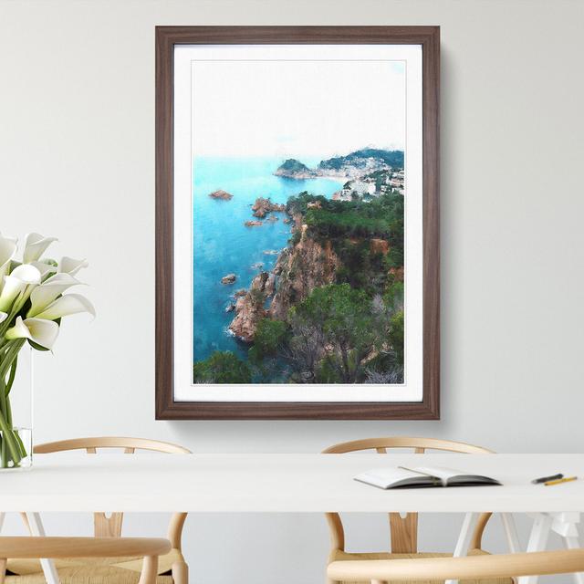 View of the Costa Brava in Spain - Picture Frame Graphic Art East Urban Home Size: 48cm H x 36cm W x 2cm D, Frame Option: Walnut on Productcaster.