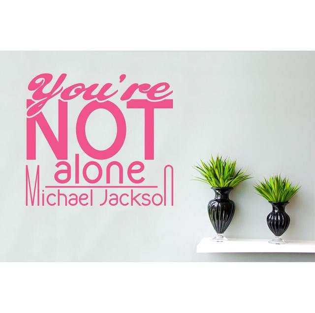 Michael Jackson You're Not Alone Wall Sticker Happy Larry Colour: Pink on Productcaster.