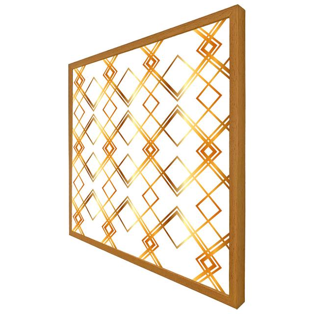 Yokum Geometric Golden Pattern - Single Picture Frame Print Latitude Run Size: 41cm H x 41cm W x 4cm D, Frame Colour: Black Framed on Productcaster.