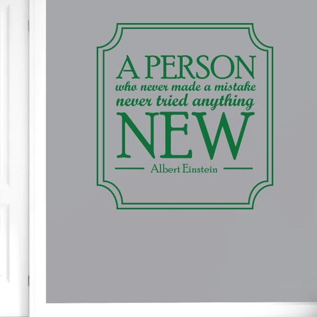 Albert Einstein A Person Who Never Made A Mistake Never Tried Anything New Wall Sticker East Urban Home Colour: Green on Productcaster.