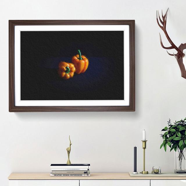 Orange Bell Peppers - Picture Frame Painting Print East Urban Home Size: 36cm H x 48cm W x 2cm D, Frame Option: Walnut Framed on Productcaster.