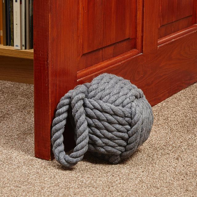 Choe Nautical Rope Knot Weighted Fabric Door Stop Breakwater Bay Finish: Grey on Productcaster.