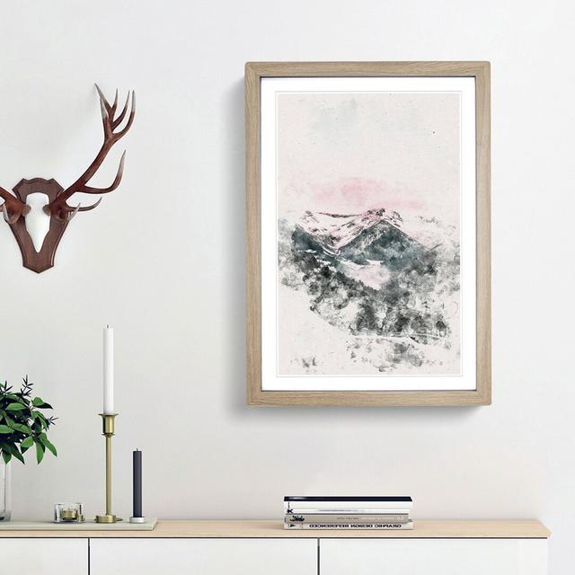 Pink Sky over the Mountain - Picture Frame Painting Print East Urban Home Size: 63cm H x 45cm W x 2cm D, Frame Option: Oak Framed on Productcaster.