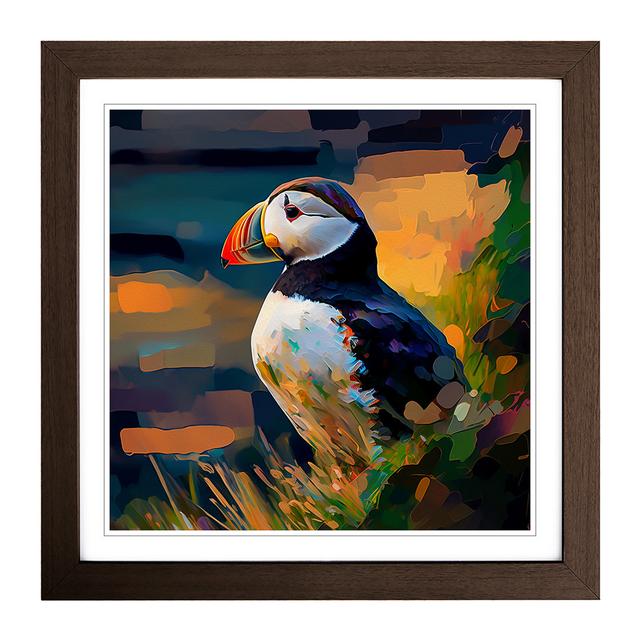 Puffin Post-Impressionism - Single Picture Frame Art Prints on Wood Marlow Home Co. Frame Colour: Walnut on Productcaster.