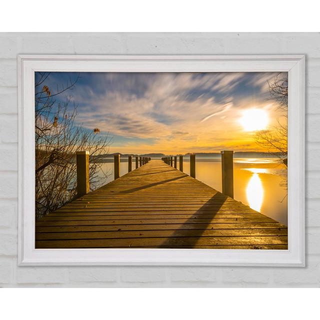 Walkway To The Lake Framed Print Highland Dunes Size: 29.7cm H x 42cm W x 1.5cm D, Format: White Framed Paper on Productcaster.