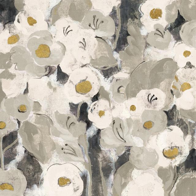 Velvety Florals Neutral III by Silvia Vassileva - Wrapped Canvas Art Prints ClassicLiving Size: 91cm H x 91cm W on Productcaster.