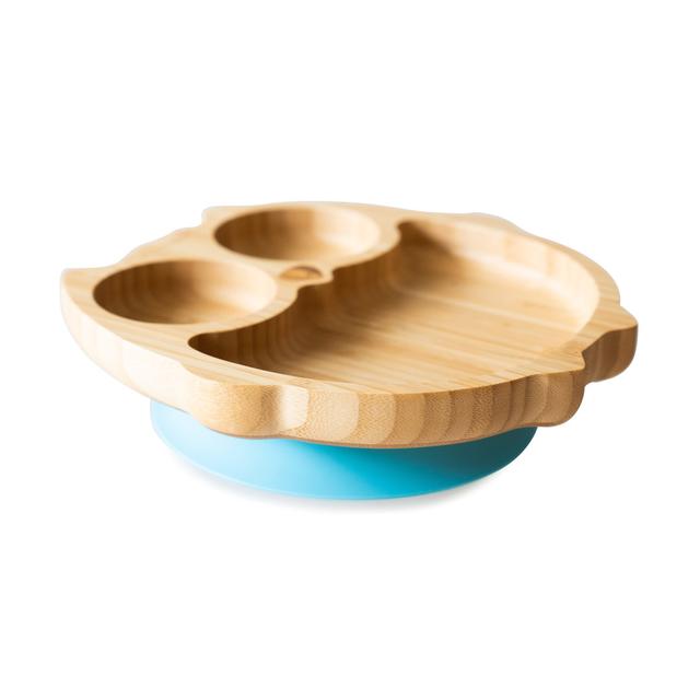 Bamboo Owl Plate eco rascals Colour: Blue on Productcaster.