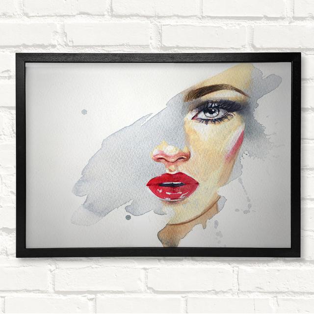 Washed Face Visual - Closed Corner Frame Art Prints on Wood Brambly Cottage Size: 42cm H x 59.7cm W on Productcaster.