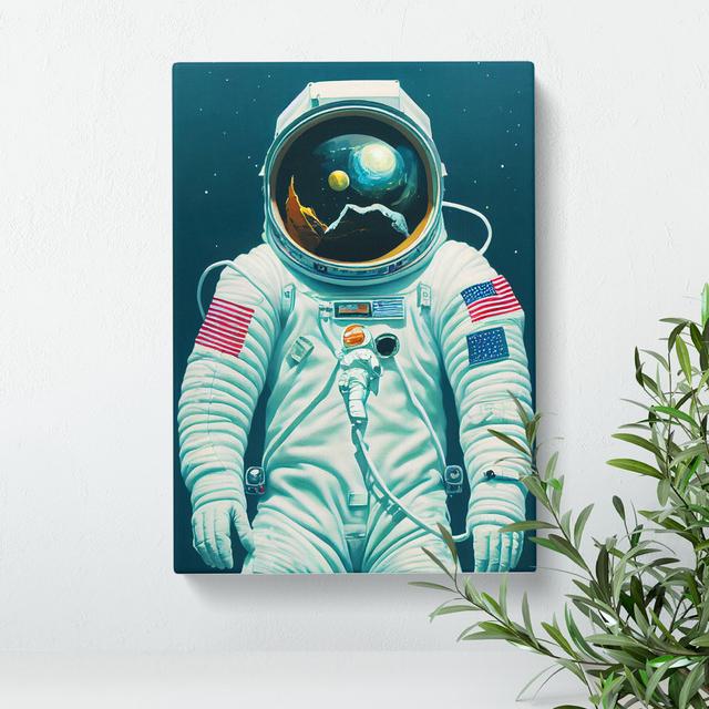 Outstanding Astronaut - Wrapped Canvas Graphic Art Borough Wharf Size: 60cm H x 40cm W x 3cm D on Productcaster.