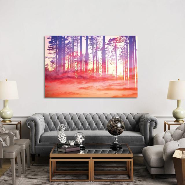 Artistic CVI - Dreamy Clouds Forest by Tenyo Marchev - Print on Canvas Union Rustic Size: 101.6cm H x 152.4cm W, Format: Wrapped Canvas on Productcaster.