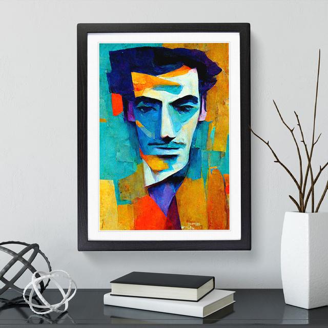 Portrait of a Man Abstract - Picture Frame Painting Marlow Home Co. Frame Colour: Black Framed, Size: 64cm H x 46cm W x 2cm D on Productcaster.