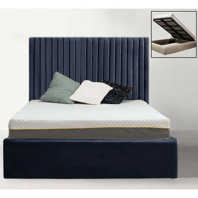 Maletha Upholstered Storage Bed Ebern Designs Colour: Steel, Size: Kingsize (5') on Productcaster.