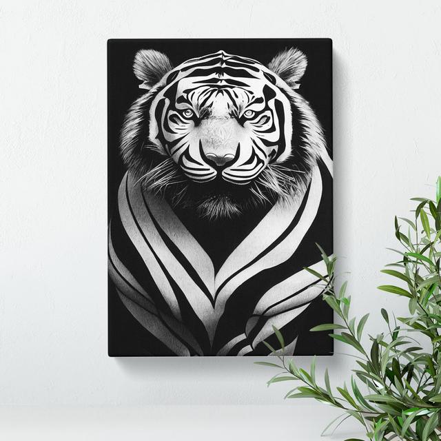 Monochrome Tiger No.7 - Wrapped Canvas Print ClassicLiving Size: 76cm H x 50cm W x 3cm D, Format: Wrapped Canvas on Productcaster.