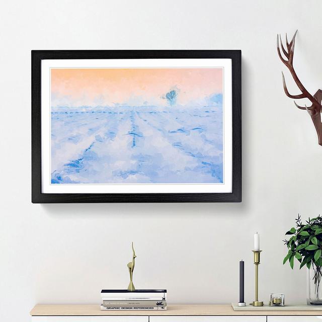 Snowy Field in Abstract - Picture Frame Graphic Art Print East Urban Home Frame Option: Black Framed, Size: 36cm H x 48cm W x 2cm D on Productcaster.