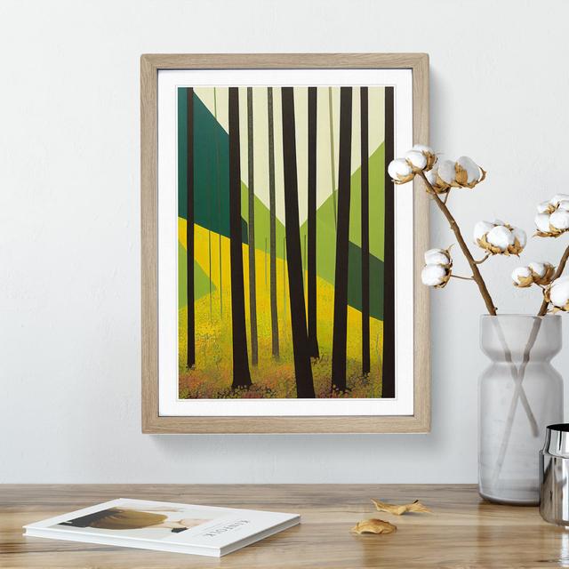 Contemporary Forest No.1 Abstract - Single Picture Frame Print Alpen Home Size: 64cm H x 46cm W, Format: Oak on Productcaster.