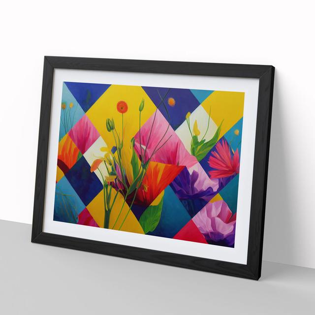 Abstract Wildflowers - Picture Frame Graphic Art Marlow Home Co. Size: 34cm H x 46cm W x 2cm D, Frame Colour: Black on Productcaster.