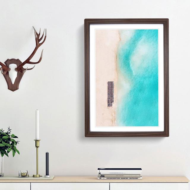 Beach in Lefki Greece - Picture Frame Graphic Art Print East Urban Home Size: 65cm H x 48cm W x 2cm D, Frame Option: Walnut Framed on Productcaster.