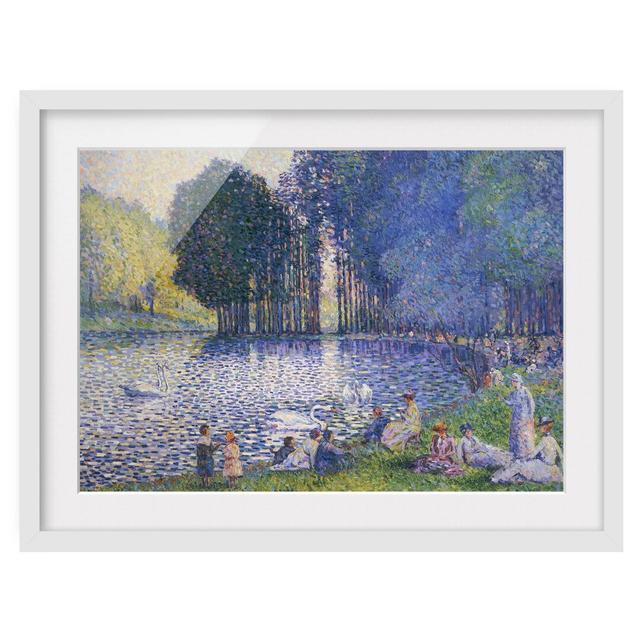 The Lake in the Bois de Boulogne by Henri Edmond Cross - Picture Frame Painting Print on Paper East Urban Home Frame Options: Matt white, Size: 70cm H on Productcaster.