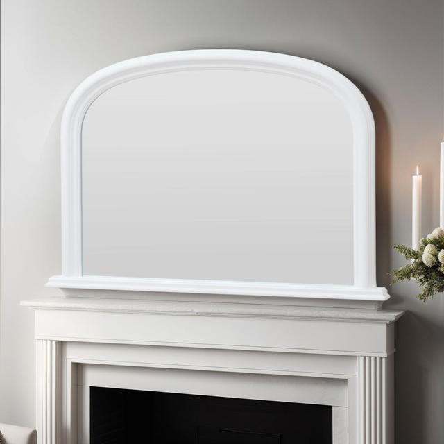 Lynn Arched Overmantle Mirror Three Posts Finish: White on Productcaster.