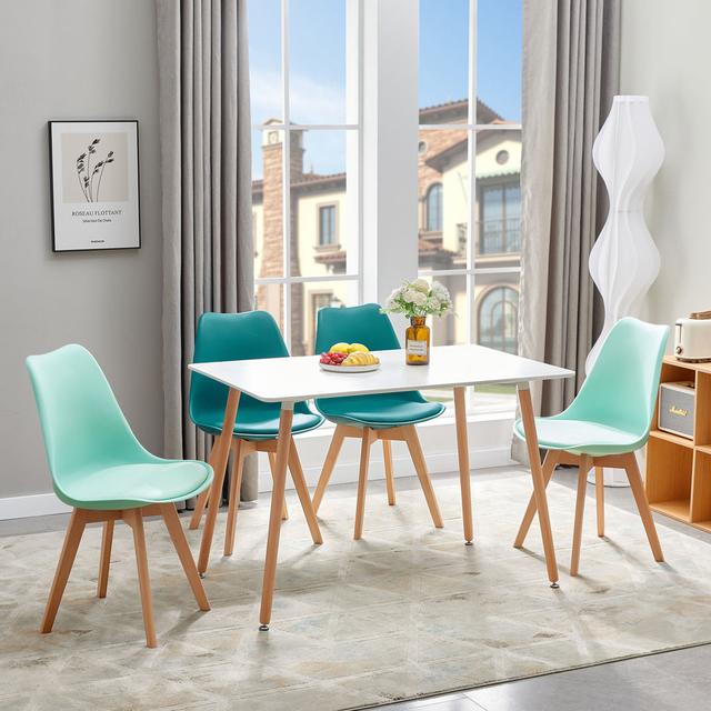 Benno 4 - Person Dining Set Fjørde & Co Chair Colour: Green/Turquoise on Productcaster.