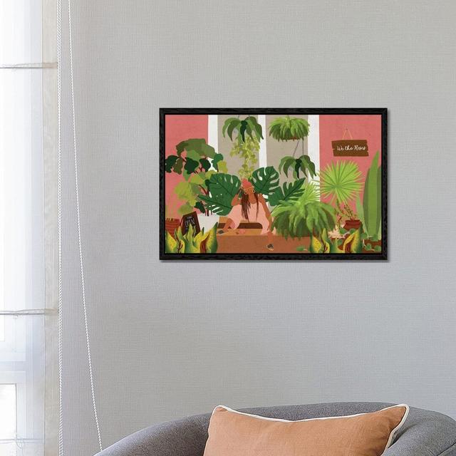 Plant Mom by Reyna Noriega - Print on Canvas 17 Stories Size: 45.72cm H x 66.04cm W x 3.81cm D, Frame Option: Black Framed on Productcaster.