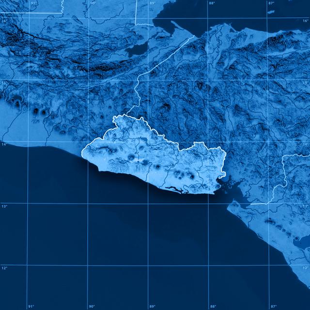 El Salvador Topographic Map House of Hampton Size: 76cm H x 76cm W x 3.8cm D on Productcaster.