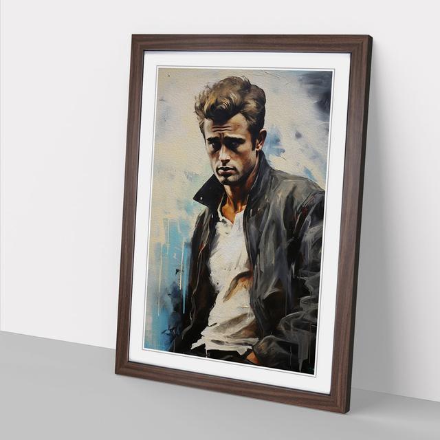 XYZ-FRM-V1223-3842 James Dean Hard Edge - Print Big Box Art Size: 46cm H x 34cm W x 2cm D, Frame Colour: Walnut on Productcaster.