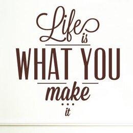 Life Is What You Make It Wall Sticker Happy Larry Colour: Aqua Green on Productcaster.