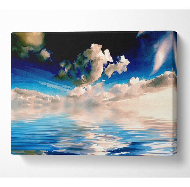 Dramatic Ocean Clouds Blue - Wrapped Canvas Art Prints House of Hampton Size: 66cm H x 106.6cm W on Productcaster.