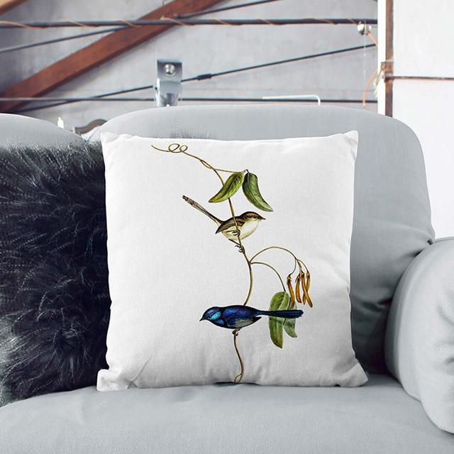 Banded Wren by Elizabeth Gould Cushion with Filling East Urban Home Size: 55 x 55 cm, Backing Colour: White on Productcaster.