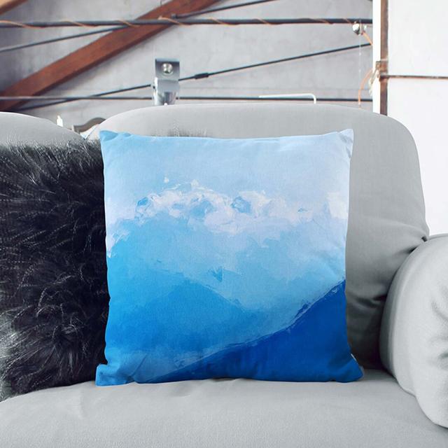 Blue Moon & Mountains In Abstract East Urban Home Size: 40cm H x 40cm W x 15cm D, Backing Colour: Stone on Productcaster.