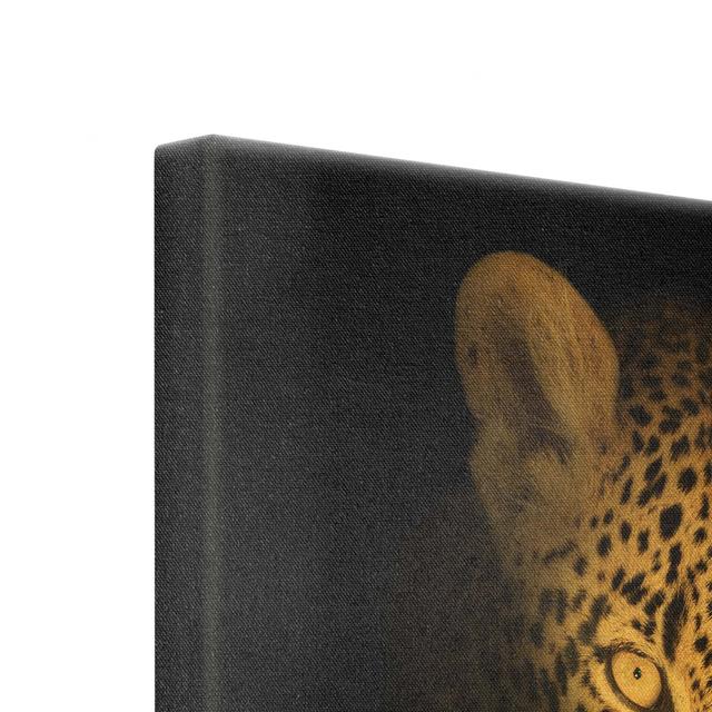 Resting Leopard - Wrapped Canvas Graphic Art Ebern Designs Format: 260g/m² canvas, Size: 70cm H x 70cm W, Frame Option: Gold on Productcaster.