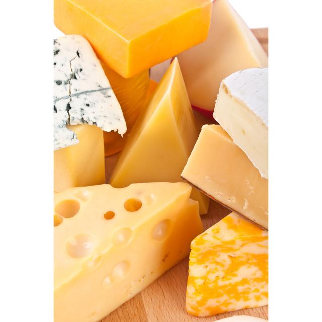 Types of Cheese by Olgna - Wrapped Canvas Photograph Ebern Designs Size: 76cm H x 51cm W on Productcaster.