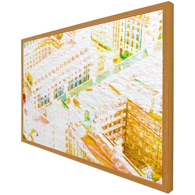 London Roof Tops Orange Picture Frame ClassicLiving Size: 31cm H x 41cm W x 4cm D, Frame Option: Oak on Productcaster.