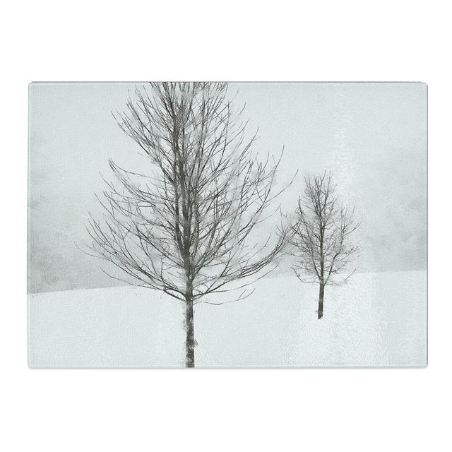 Tempered Glass Winter Trees Abstract Painting Chopping Board East Urban Home Size: 20 cm x 28.5 cm on Productcaster.