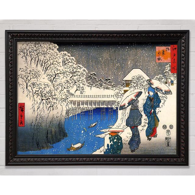 Zwei Damen unterhalten sich im Schnee von Hiroshige - Einzelne Bilderrahmen Kunstdrucke Bright Star Größe: 21 cm H x 29,7 cm B x 3 cm T on Productcaster.