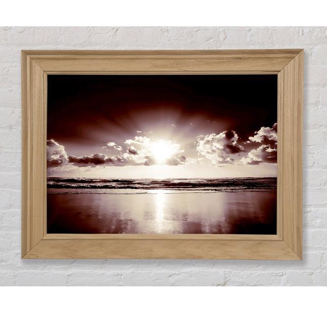 Mauve Ocean Sunrise Framed Print Bright Star Size: 42cm H x 59.7cm W on Productcaster.