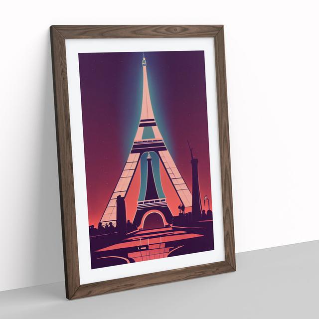 Eiffel Tower Art Deco No.3 - Wrapped Canvas Graphic Art Lily Manor Size: 34cm H x 25cm W x 2cm D, Format: Walnut Framed on Productcaster.