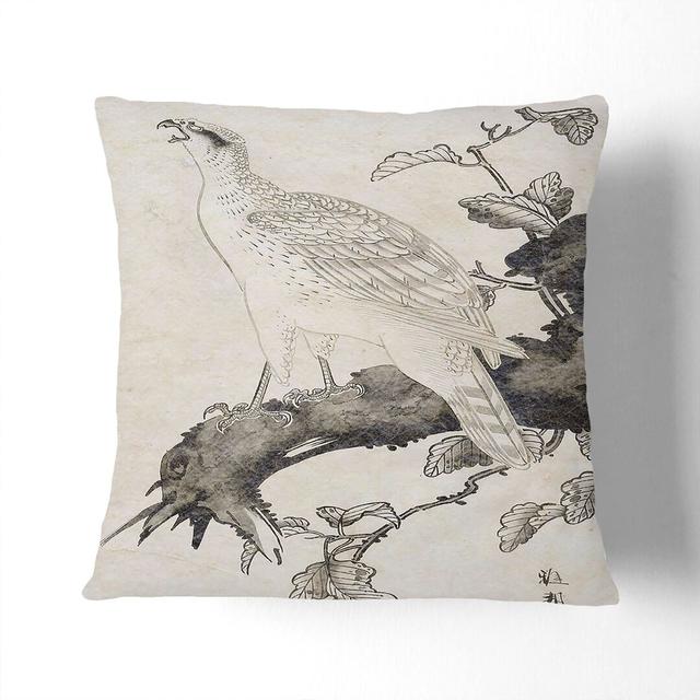 Eagle by Hashimoto Gaho Cushion with Filling East Urban Home Size: 55cm H x 55cm W x 20cm D, Backing Colour: White on Productcaster.