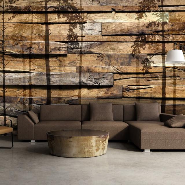 Shadow of Trees Semi-Gloss Paste the wall Mural East Urban Home Size: 350 cm x 245 cm on Productcaster.