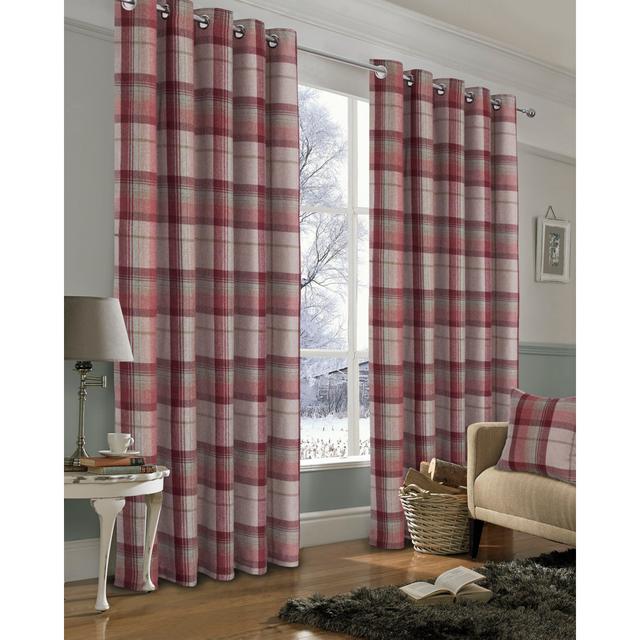 Gulley Eyelet Blackout Thermal Curtain (Set of 2) August Grove Colour: Red, Panel Size: 114 W x 137 D cm on Productcaster.