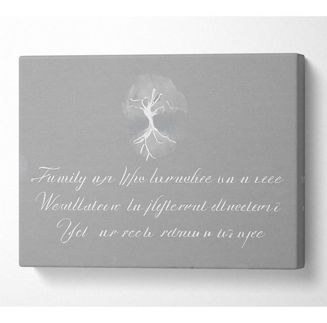 Family Quote Family Are Like Branches - Wrapped Canvas Art Prints Happy Larry Size: 81cm H x 121.9cm W x 10cm D on Productcaster.