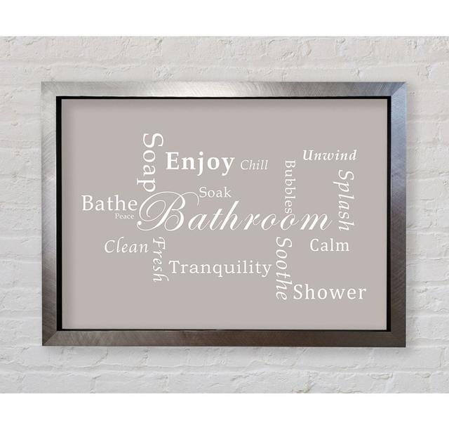 Bathroom Quote Bathroom Tranquility - Single Picture Frame Art Prints Bright Star Colour: Beige, Size: 84.1cm H x 118.9cm W on Productcaster.