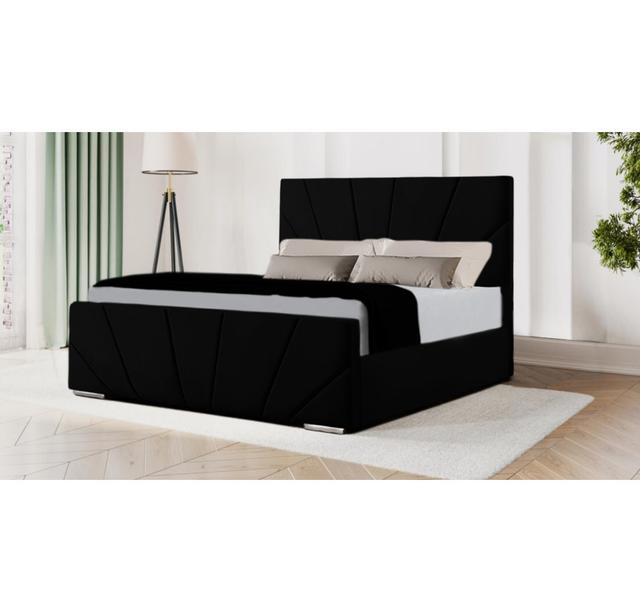 Damion Upholstered Bed Canora Grey Colour: Black, Size: Single (3') on Productcaster.