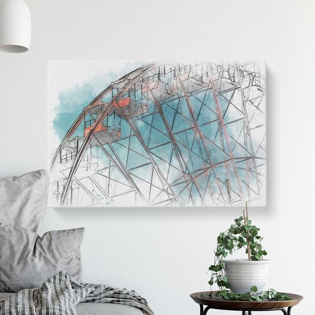 Ferris Wheel Vol.2 Sketch - Wrapped Canvas Painting East Urban Home Size: 40cm H x 60cm W x 3cm D on Productcaster.