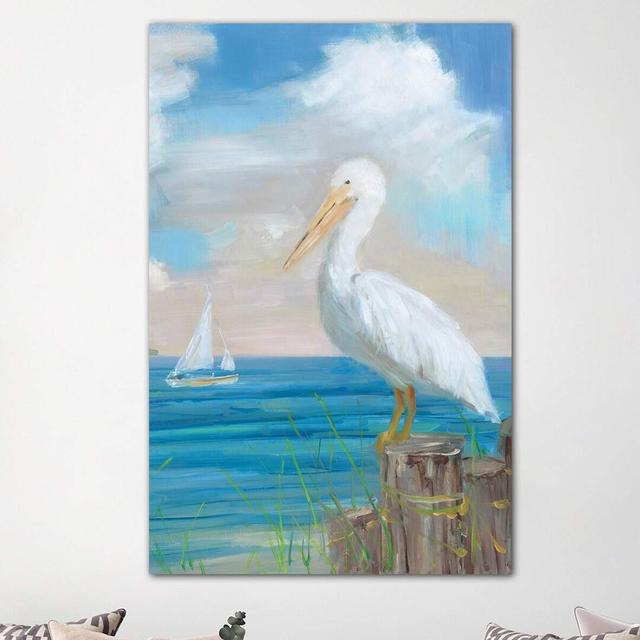 Pelican View II by Sally Swatland - Wrapped Canvas Painting Print House of Hampton Size: 152.4cm H x 101.6cm W x 3.81cm D on Productcaster.