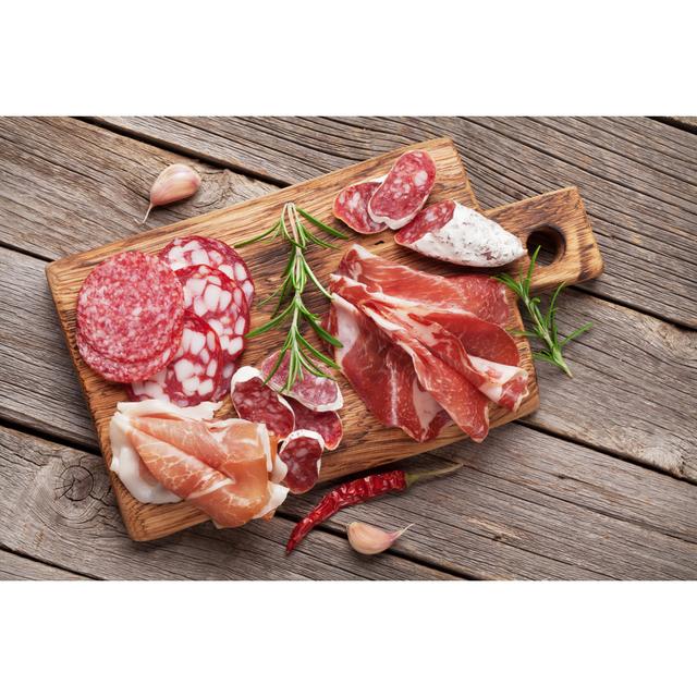 Salami - Wrapped Canvas Photograph Ebern Designs Size: 30cm H x 46cm W x 3.8cm D on Productcaster.