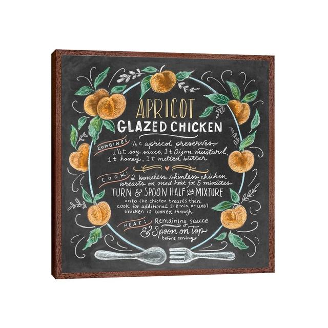 Apricot Glazed Chicken Recipe Happy Larry Format: Brown Framed Canvas, Size: 66.04cm H x 66.04cm W x 3.81cm D on Productcaster.