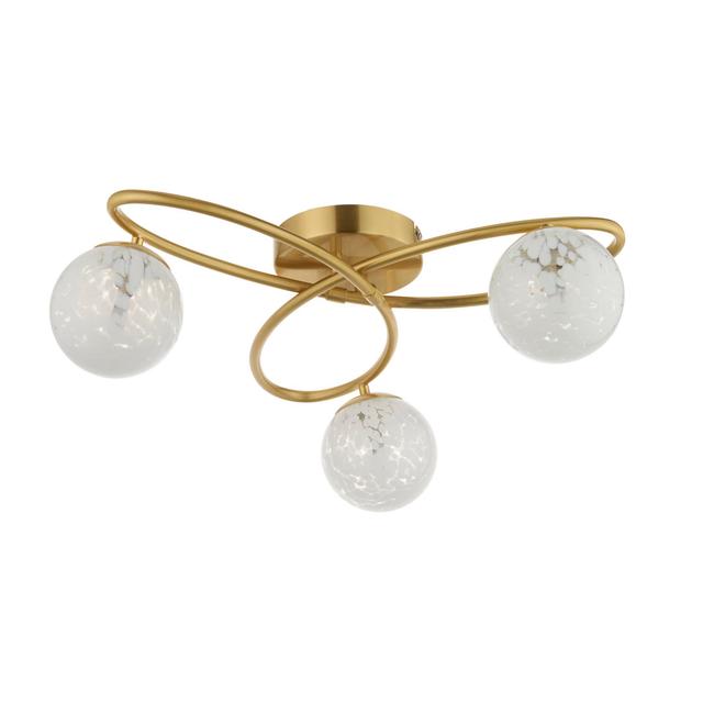 Cassye 3-Light Semi Flush Mount Metro Lane Fixture Finish: Satin Brass on Productcaster.