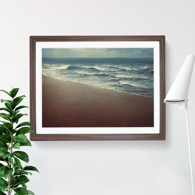 Beach Painting House of Hampton Frame Colour: Walnut, Size: 34cm H x 46cm W x 2cm D on Productcaster.